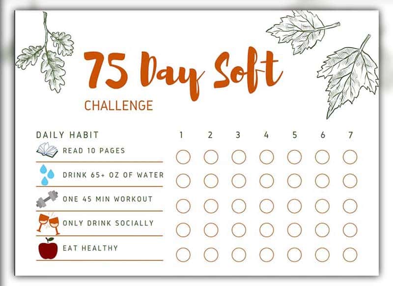75 Soft Diet Challenge: Actions 